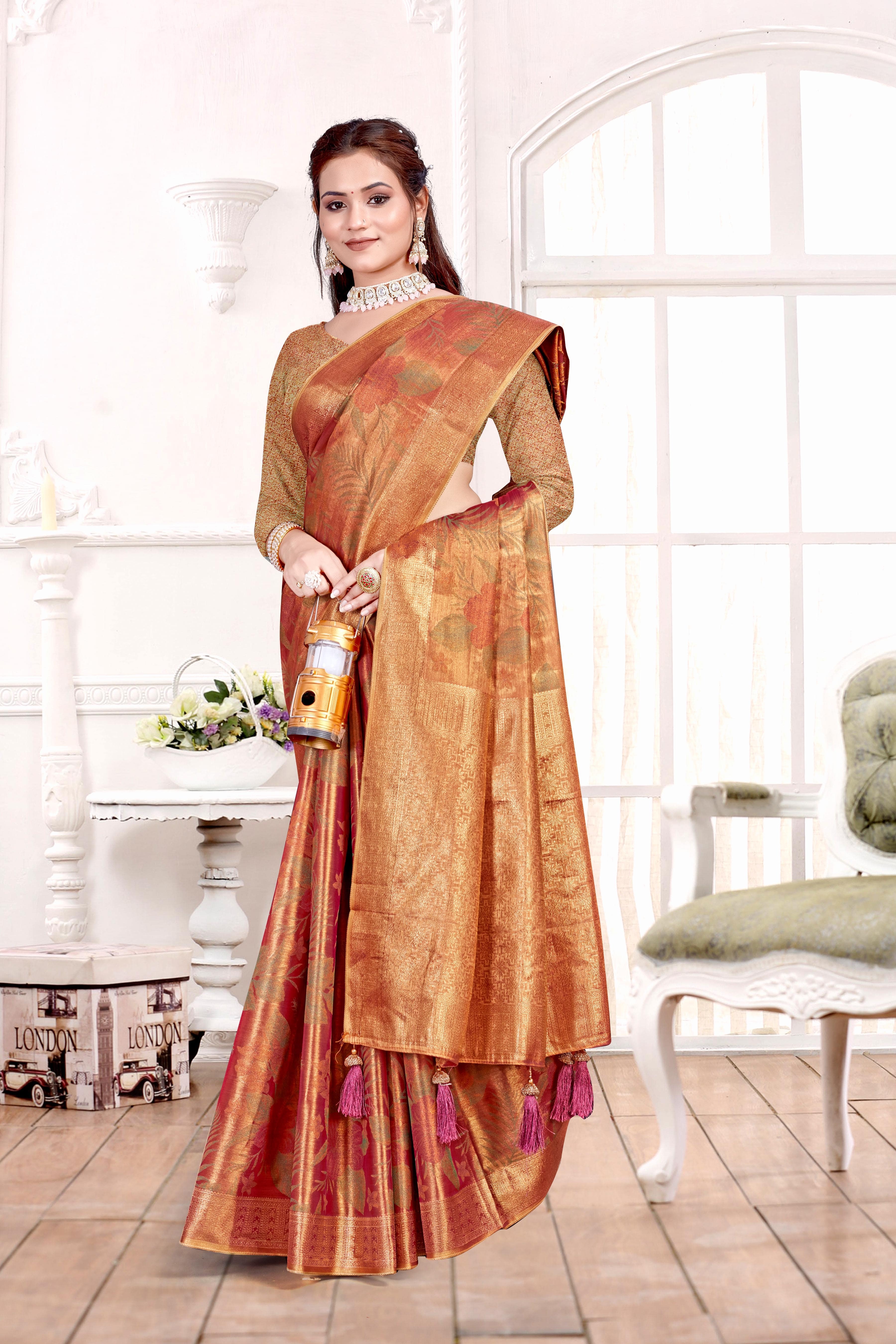 Parvati Multicolor Rapier Silk Saree -25926