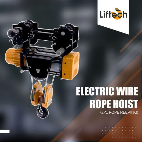 4-1 Falls Electric Wire Rope Hoist - Color: Black And Orange