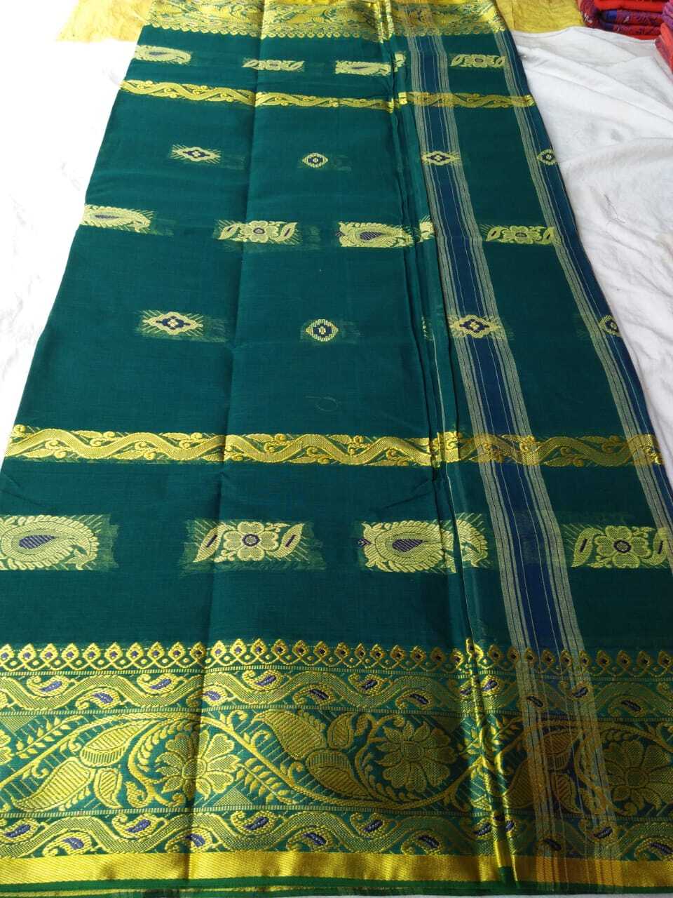 Multicolor Pure Cotton Tanth Koyel Saree