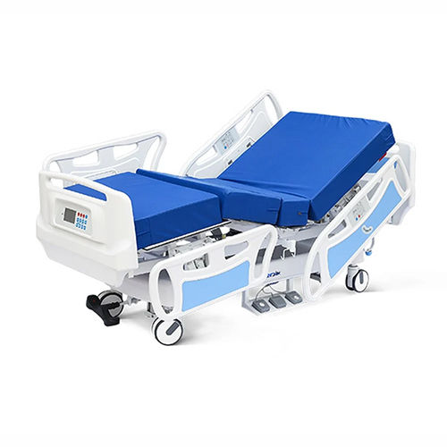 Fully Motorized 5 Function Electric Icu Bed - Color: Blue