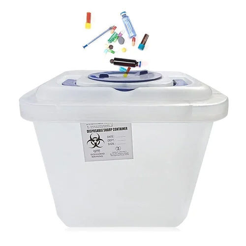 Needle Disposable Sharps Container - Color: White