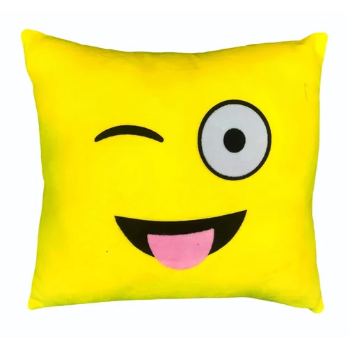 Smiley Square Cushion - Color: Yellow