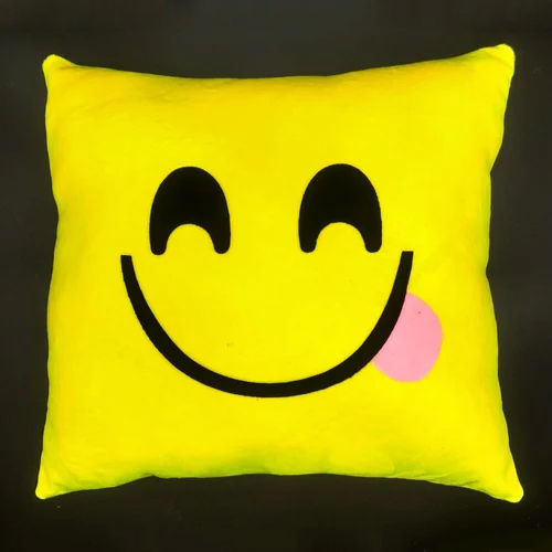 Square Emoji Cushion - Color: Yellow