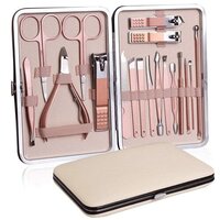 18 In 1 Manicure Kit - 18-piece Rose Gold Nail Clipper Set | Durable Quality, Multi-functional Tools, Easy To Carry, Manicure & Pedicure