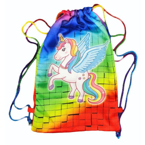 Kids Unicorn Printed Drawstring Bag - Capacity: 5 Kiloliter/Day