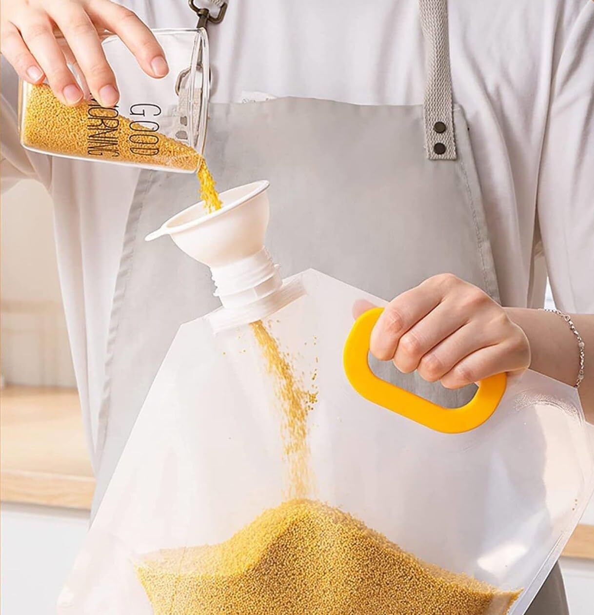 1.5l Airtight Refrigerator Grains Storage Bags - Non-toxic Food-grade Plastic 26w X 23h Cm | Resealable Moisture-proof Design Eco-friendly Solution Portable Handle (Pack Of 10)