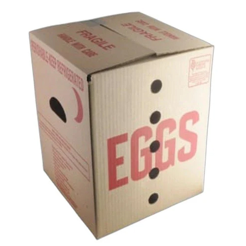 7 Ply Egg Packaging Corrugated Box - Made from Corrugated Board Paper, 315x310x412 mm, Brown Color, Customized Sizes Available, Printing Options