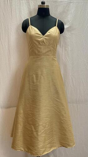 Womens Classic Long Dress - Color: Golden