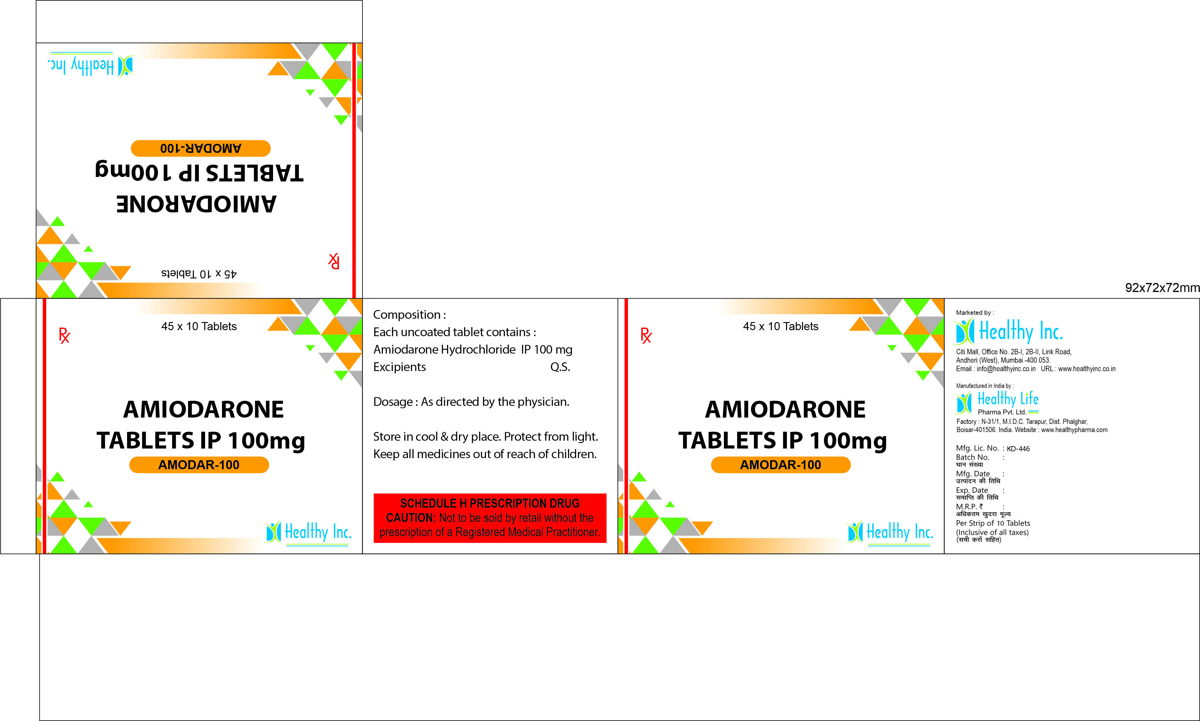 Amiodarone Tablet 100mg - Drug Type: Generic Drugs