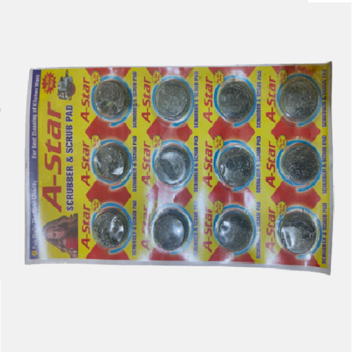 A-STAR STAINLESS STEEL SCRUBBER 12 PCS PATTA