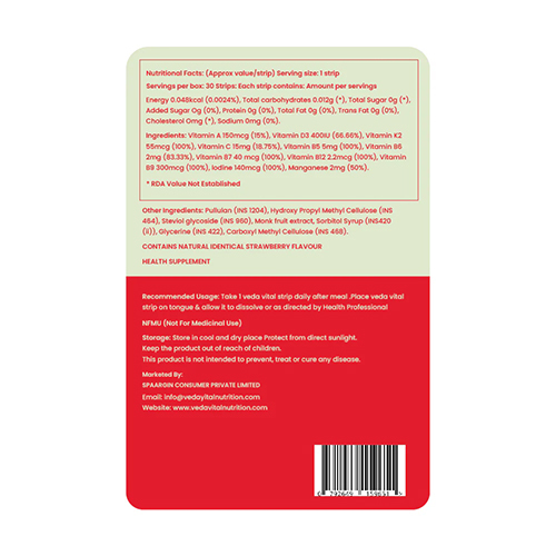 Strawberry Flavour Multivitamin Oral Strips