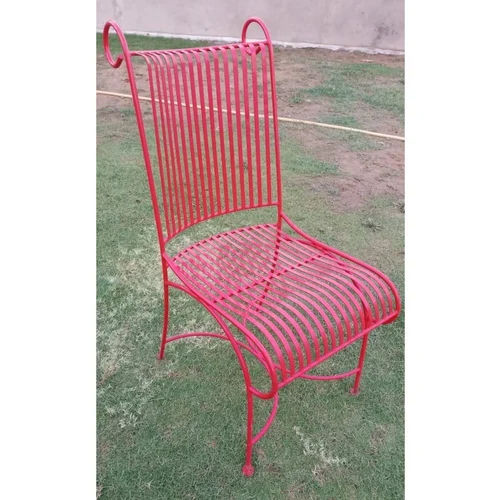 Red Cast Iron Garden Chair - Design: Standard