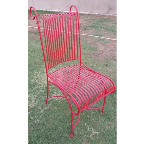 Red Cast Iron Garden Chair