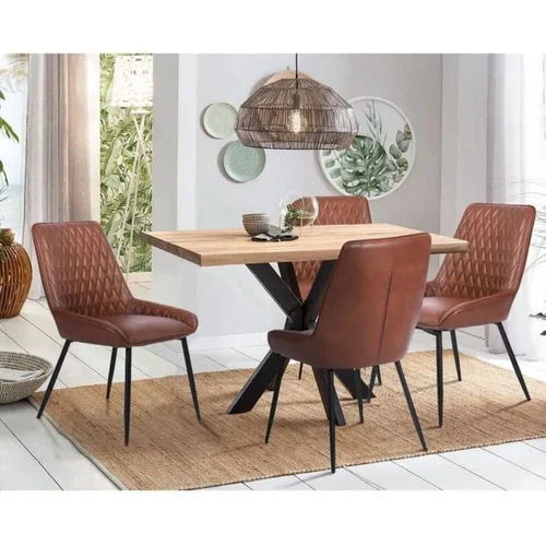 Iron Dining Table And 4 Seater Chair