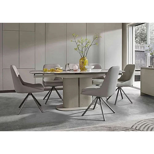 Dining Table With 4 Chairs - Color: White