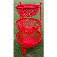 Paint Coated Cast Iron Vegetable Basket - Color: Red