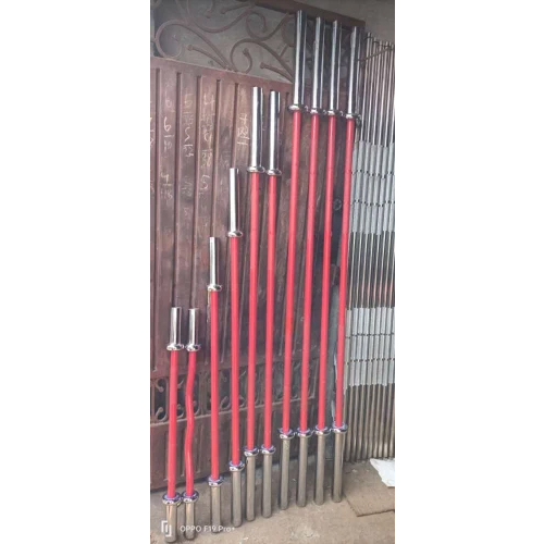 Coated Olympic Bar - Stainless Steel, 2 to 7 Feet Sizes, Vibrant Red Finish - Dustproof, Durable for Sports Enthusiasts