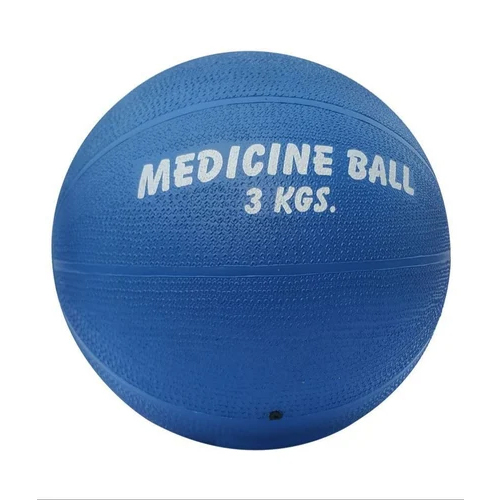 3kg Rubber Medicine Ball - Rubber Material, Round Shape, Blue Color | Dustproof Design for Versatile Sports & Exercise Applications