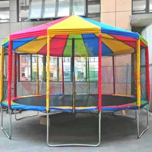 10 Feet Steel Trampoline - Color: Multi Color