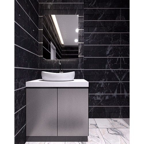 Stainless Steel Modular Vanity - Color: White