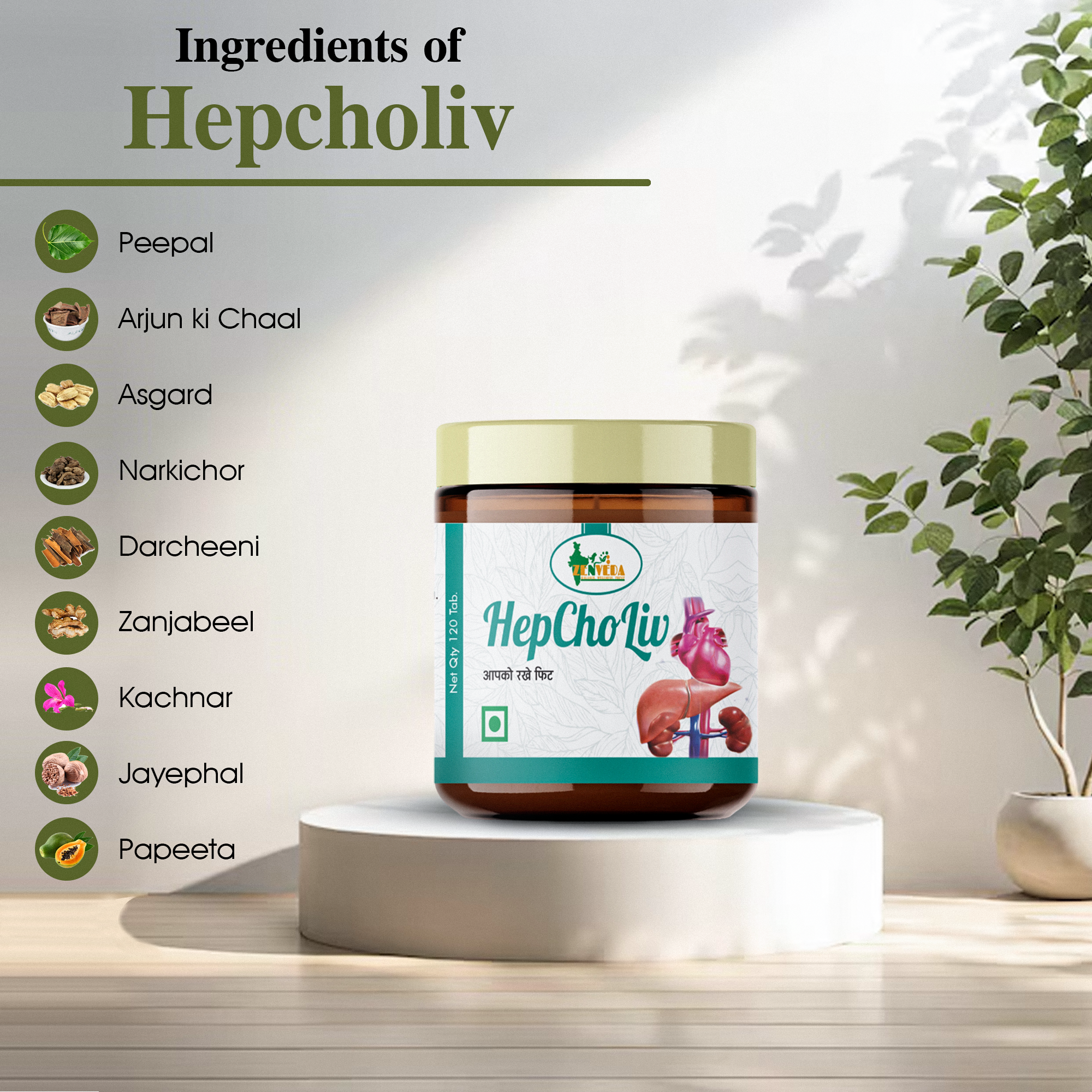 HepCho Liv Ayurvedic Cholesterol Control Tablets 120