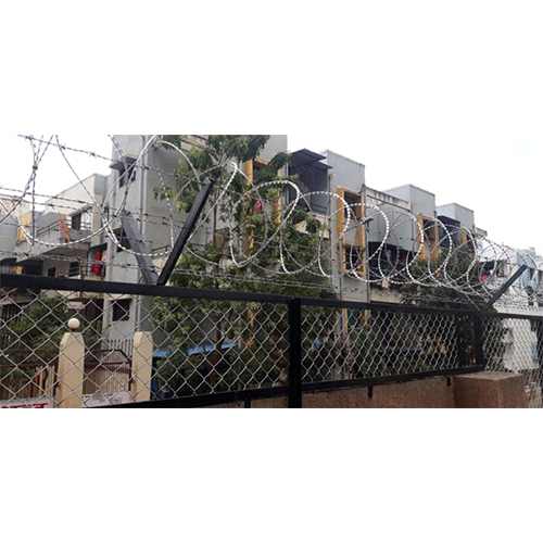 Ms Angle With Gi Chain Link And Barbed Wire And Concertina Coil Fencing - Color: Silver