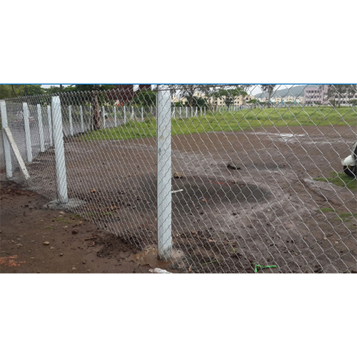 Cement Pole With Chain Link Fencing