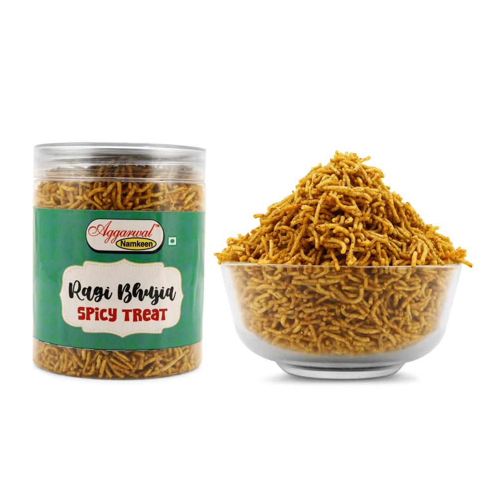 Ragi (Nachani) Spicy Treat Bhujiya - 200g Plastic Bottle | Healthy Snack Crunchy Texture Rich in Fiber and Calcium Ideal for Tea-Time