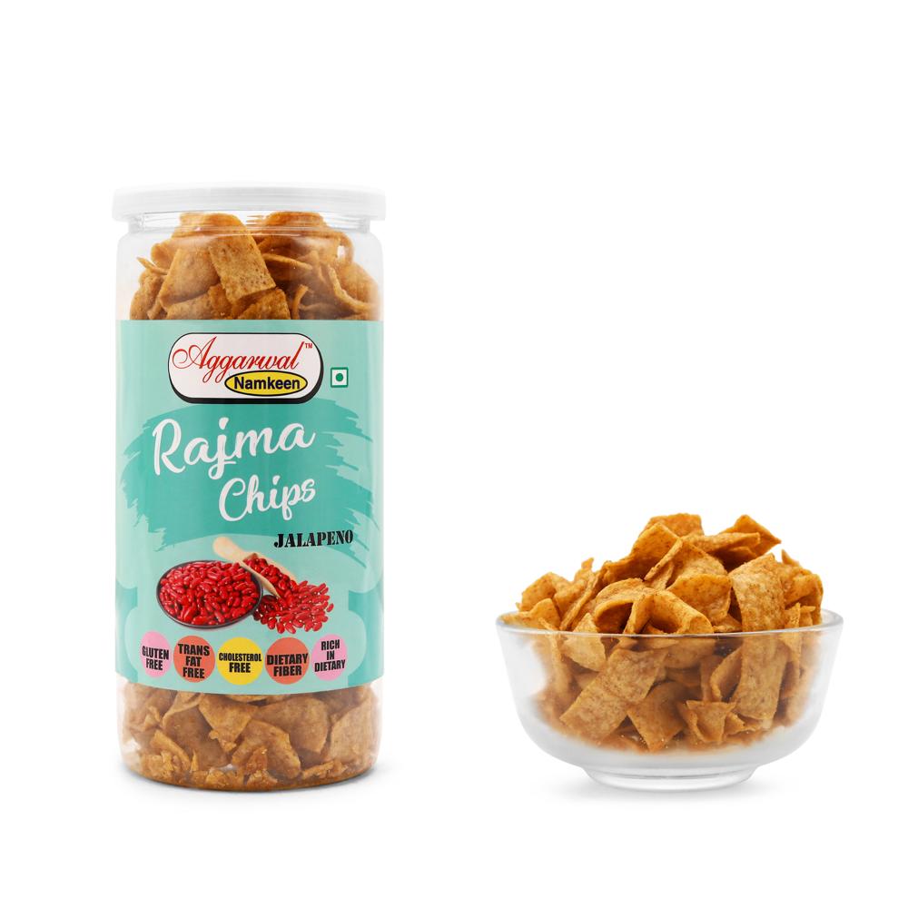 Rajma Jalpeno Chips - Fried Rajma, 150 Gm Plastic Bottle | Crunchy Protein-packed Snack, Gluten-free, Spicy Flavor, Nutritious Snack Option