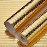 Golden Lining Design Wallpaper - Pet + Aluminum Foil, 30x500 Cm | Easy To Install, Waterproof, Oilproof, Anti-friction Stickers For Kitchen Surfaces