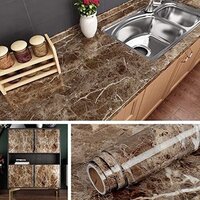 Brown Marble Wallpaper - 3.05 X 0.61 Meters | Waterproof, Self-adhesive, Removable, Easy To Cut, Ideal For Cabinets & Shelves