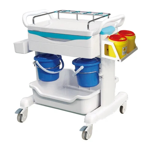 Yc-J-0300253 Hospital Steel Abs Detachable Guardrail Treatment Trolley - Color: White