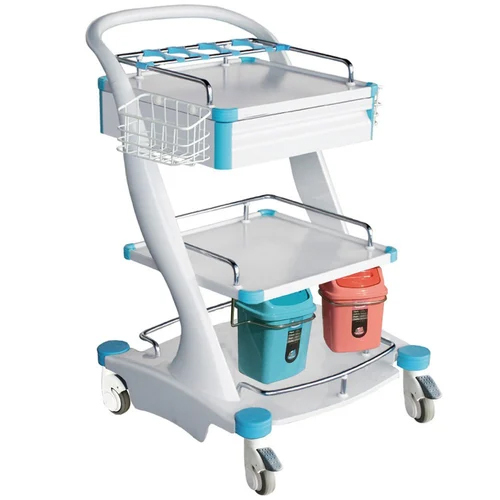 Yc-J-0300154 - Hospital Steel Detachable Guardrail Treatment Trolley - Color: White