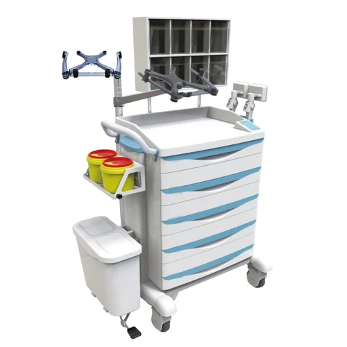 Yc-J-0200111 Hospital Keyless Entry Difficult Intubation Crash Trolley - Color: Silver