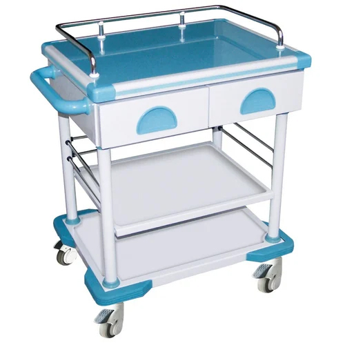 Yc-J-0300552 Hospital Steel Artificial Marble 2-Drawer I.V. Trolley - Color: Silver