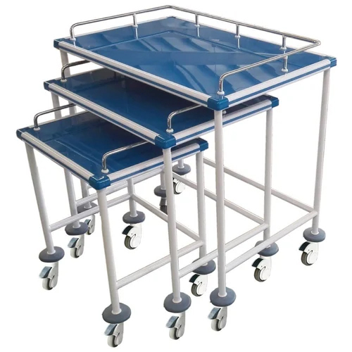 Yc-J-0900792 Hospital Wear Resistant Three Layer Instrument Trolley - Color: Silver