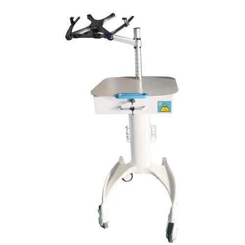 Mobile Doctor Workstation - Metal Design, Manual Operation, Portable White Trolley | Hospital Equipment with Warranty