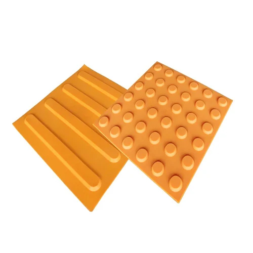 DC MDB Rubber Tactile Paving Tiles - Stainless Steel Portable Yellow Blind Brick | Durable Manual Operation Warranty Included for Hospital Use