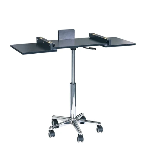 Enlt-006 Mini Expandable Laptop Table With Wheels And Adjustable Height - Color: Silver