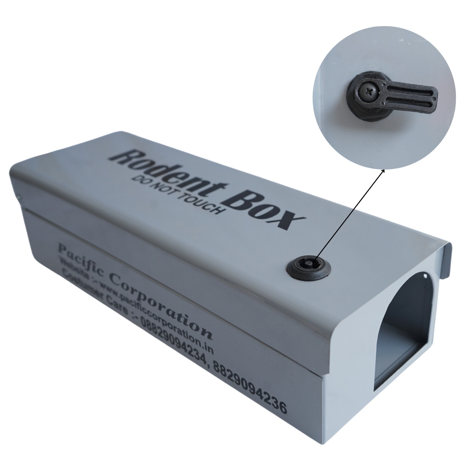 Rodent Bait Station - Iron, 5 X 14 X 3.9 Inch, Gray | Effective For Rat & Mouse Control, Rectangular Design, Weighs 840 G