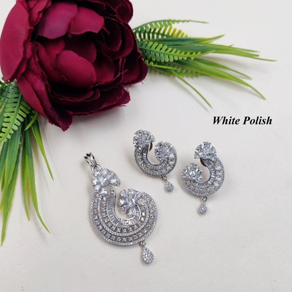 American Diamond Delicate & Stylish Pendant Set