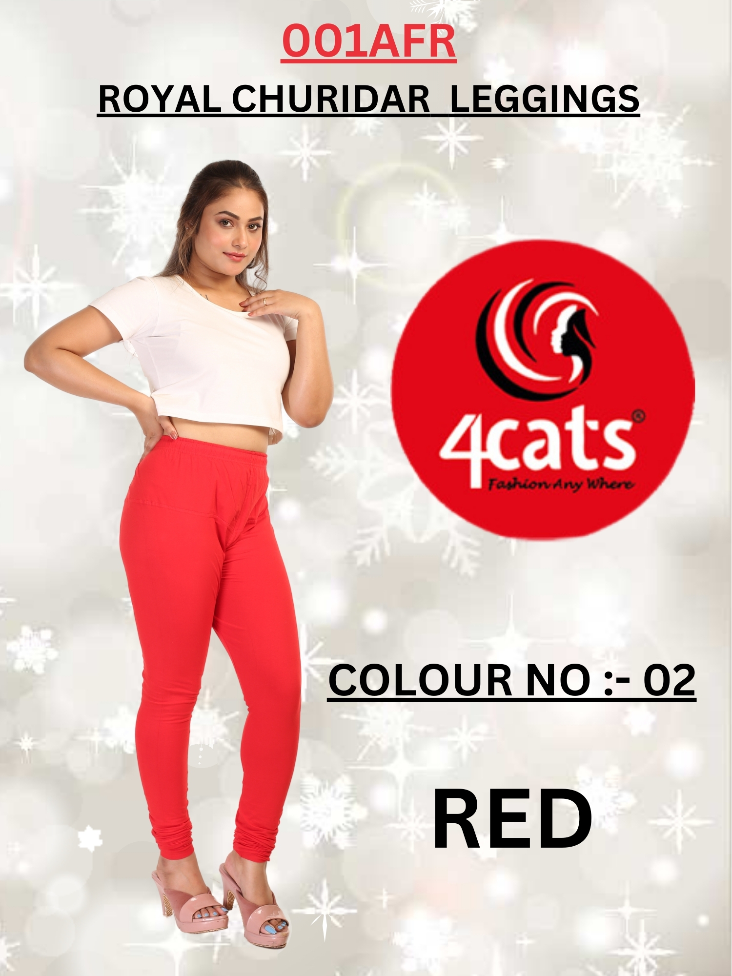 V-cut Churidar Leggings - Color: Blue