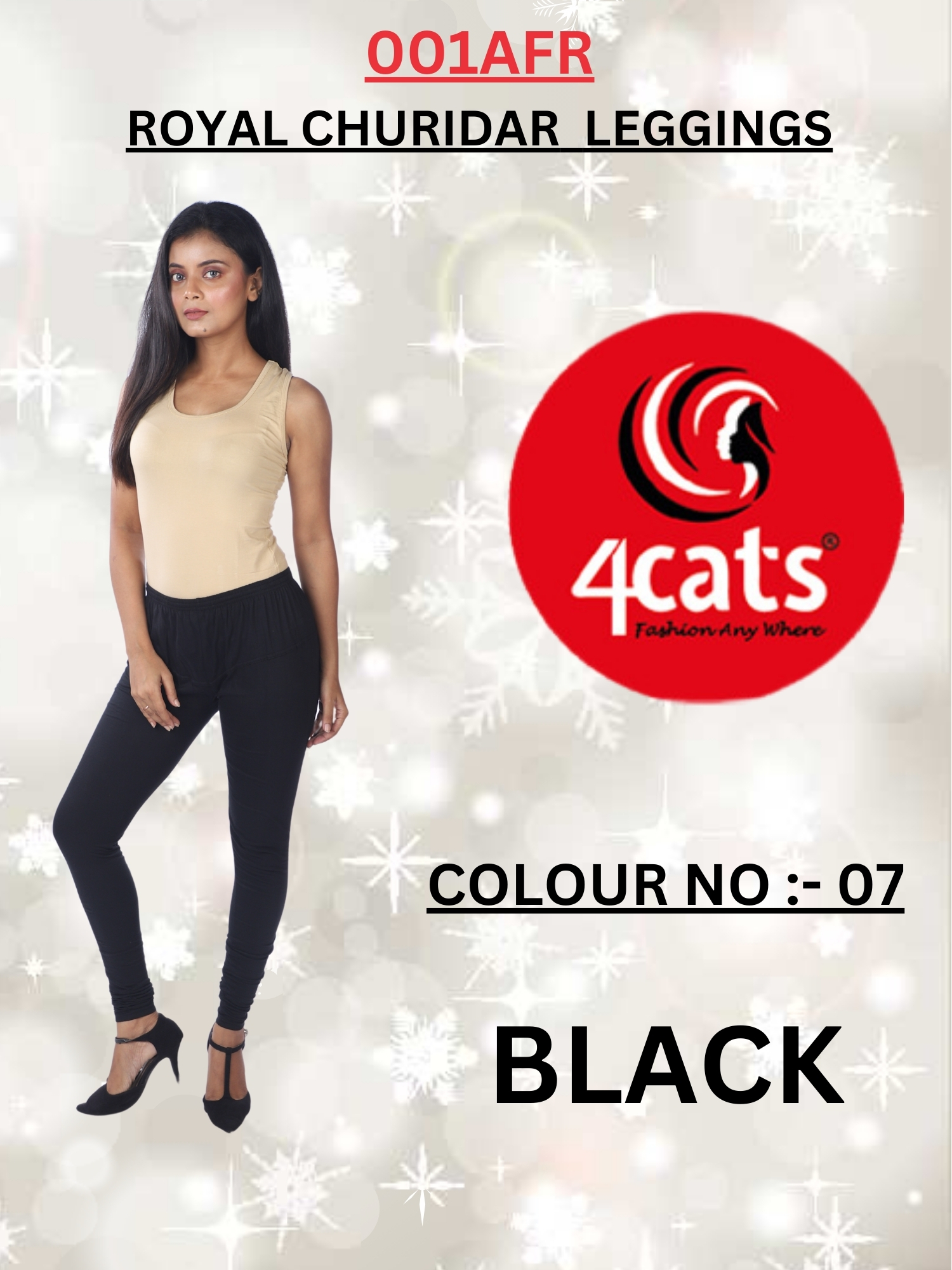 V-cut Churidar Leggings - Color: Blue