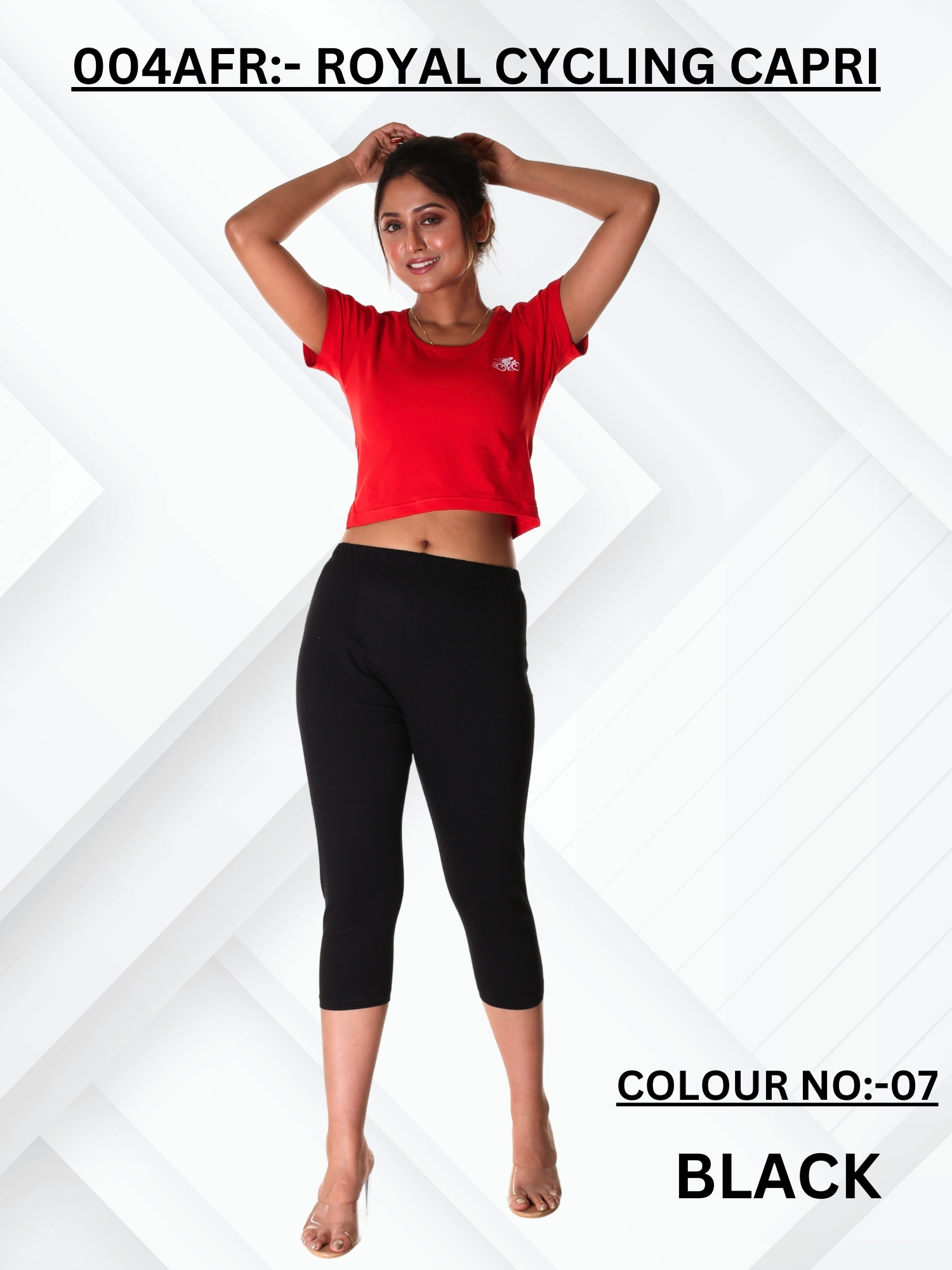 Classy Workout Capri - Color: Red