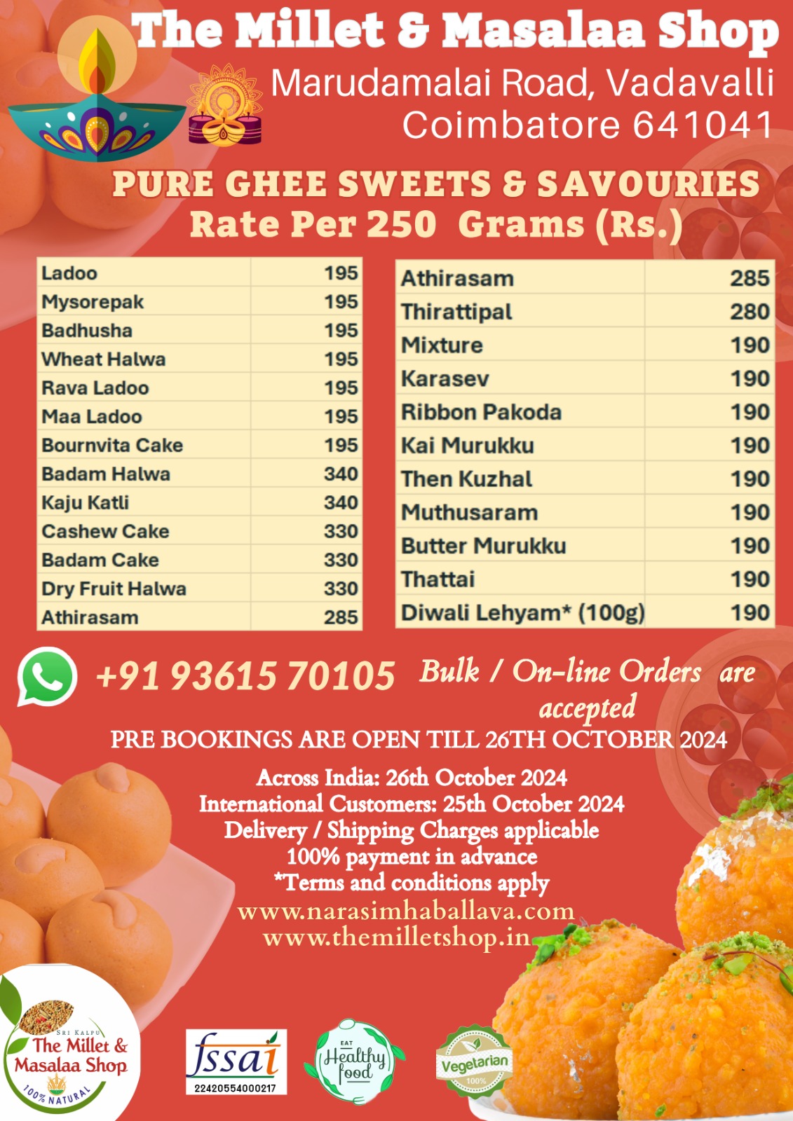 Diwali Pure Ghee Sweets