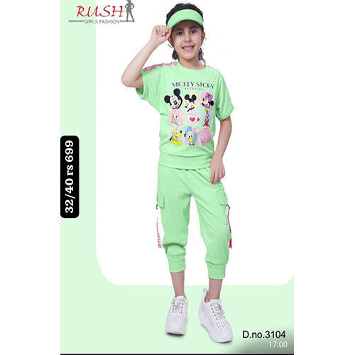 Kids T-Shirt And Pant - Color: Green