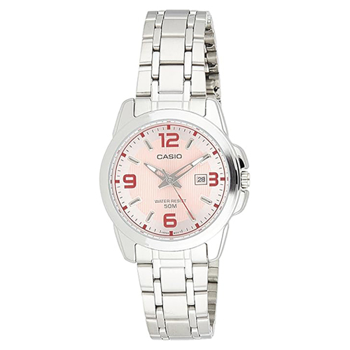 LTP-1314D-5A Casio Watch - Stainless Steel, Elegant Round Face | Fashion Watch for Women with 24-Month Warranty