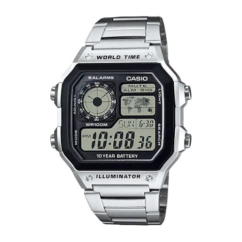 Ae-1200Whd-1A Casio Watch - Color: Silver
