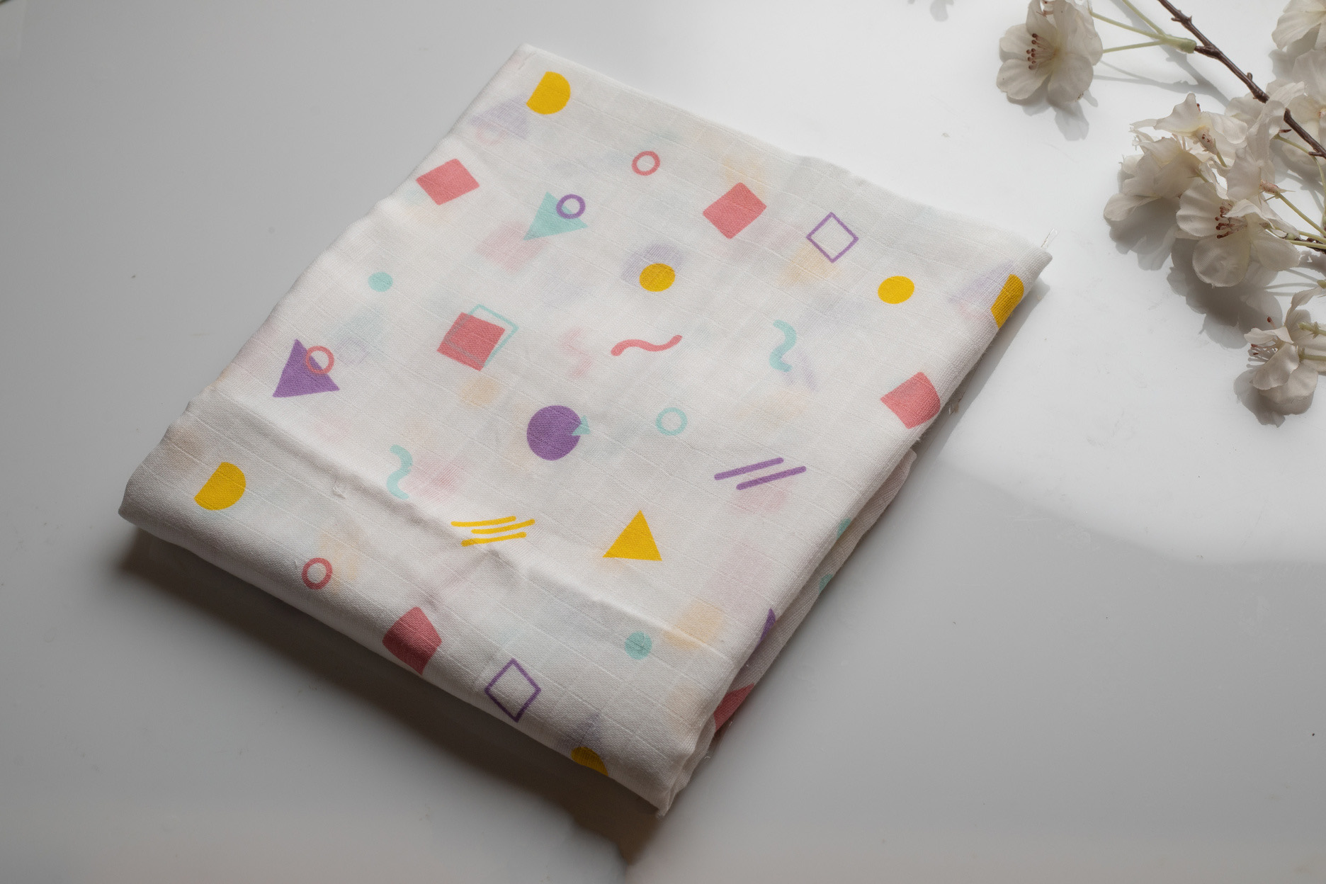 100% Compact Cotton Muslin Baby Print Fabric