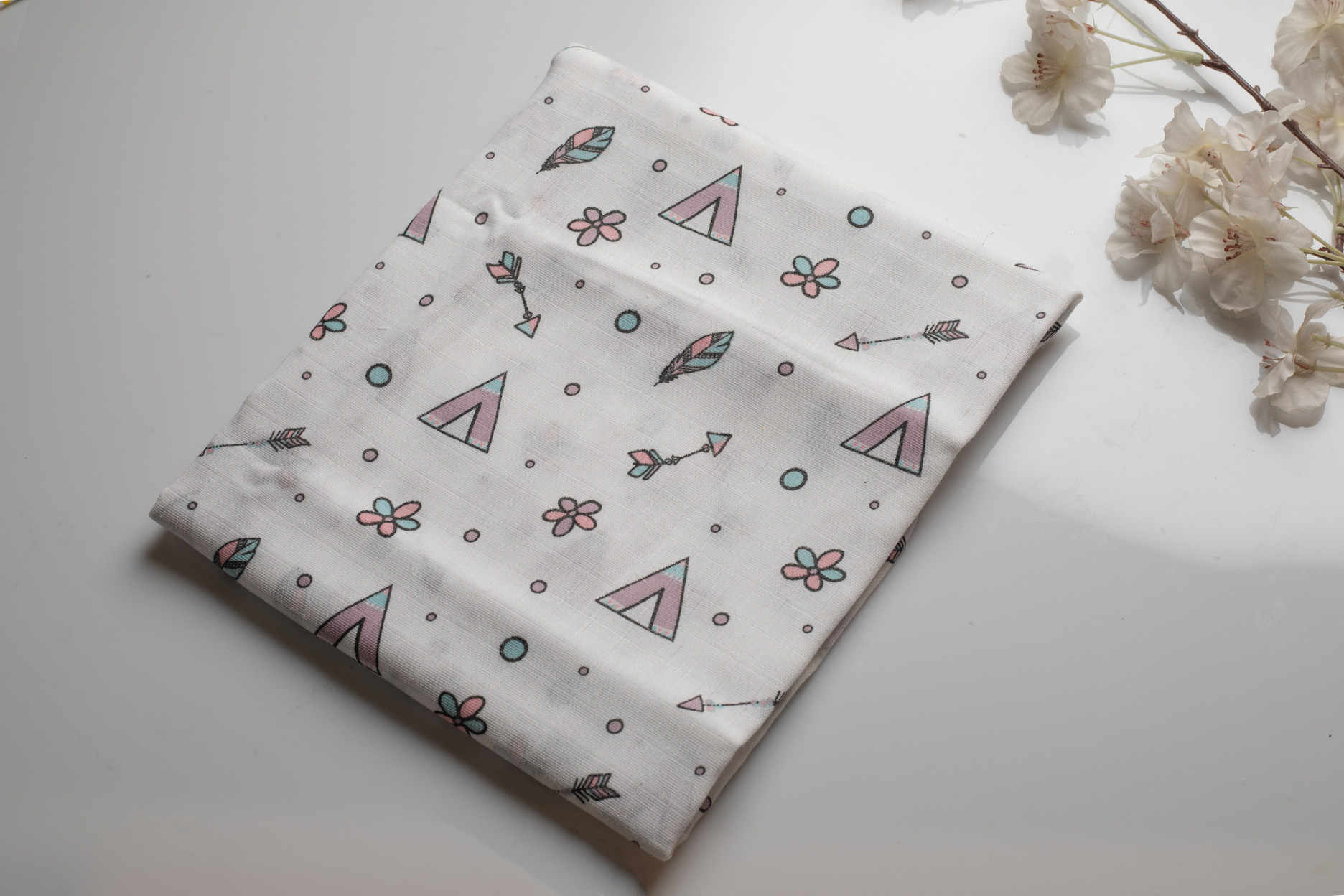 100% Compact Cotton Muslin Baby Print Fabric